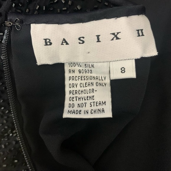 BASIX II Vintage Black Silk Bead Embellished A-Line Skirt‎ - Picture 9 of 10